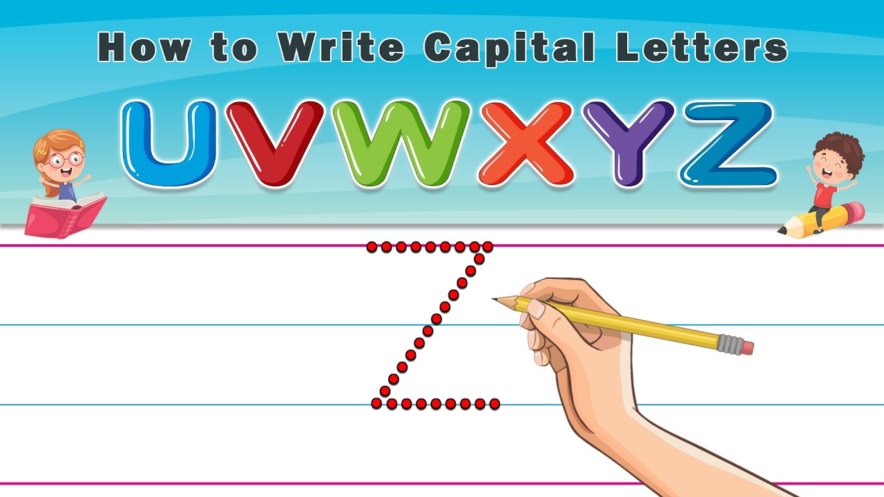 How to Write Capital Letters U V W X Y Z | Preschool Writing Practice | Junior Learning Verse