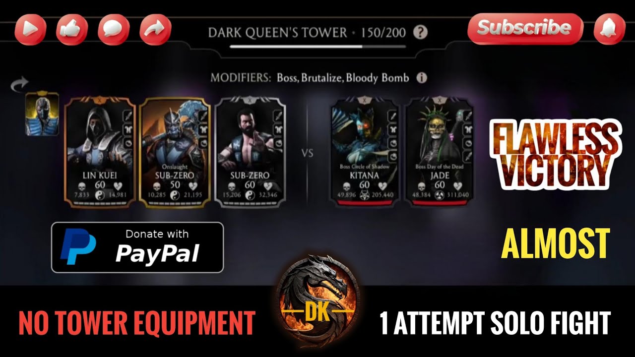 Dark Queen's Tower 150 & Reward 🎮 Mortal Kombat Mobile▫️MK Mobile 