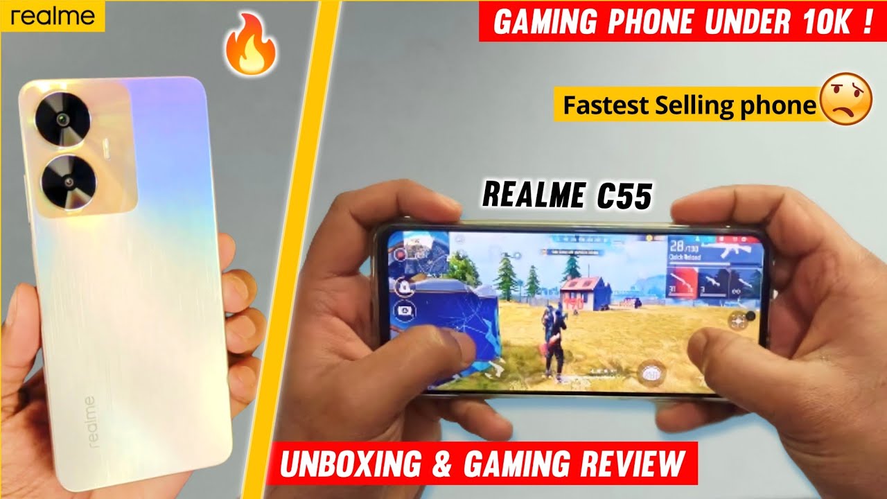 Распаковка и игровой тест Realme C55 ⚡ Тест Realme C55 в Free Fire, геймплей FF | Игровой телефон...