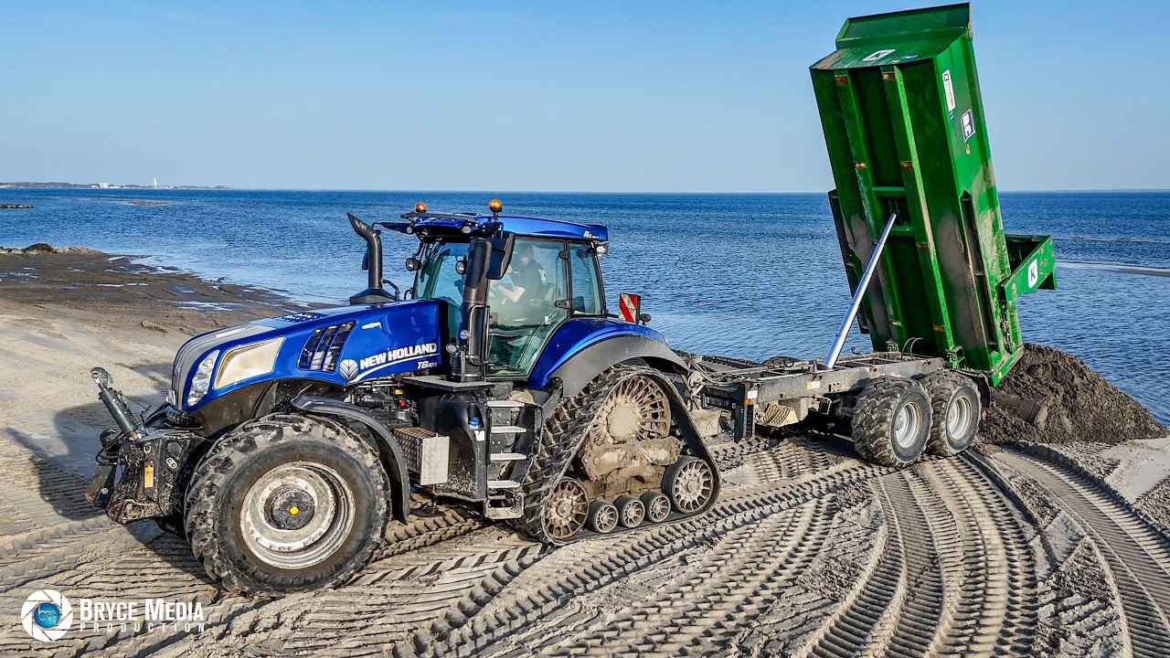 Landtechnik trifft auf Ostsee! Sandaufsp&uuml;lung mit NC K&uuml;stenschutz & Rohde Nielsen - Claas Axion 960