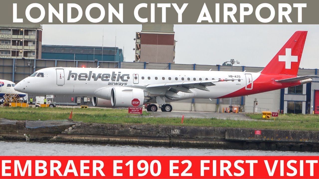 FIRST VISIT! Helvetic Airways Embraer E190-E2 Take-Off at London City Airport