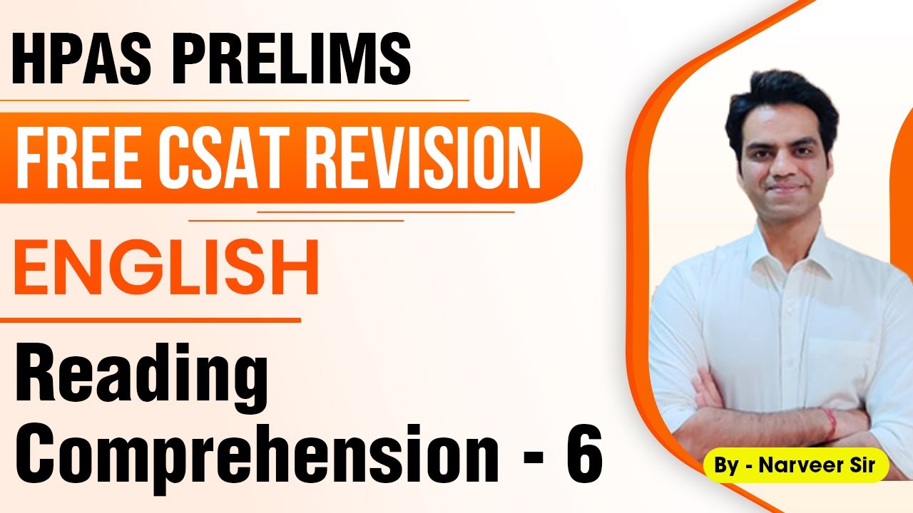 Free CSAT Revision for HPAS | Reading Comprehension - Part 6 | HPAS Prelims 2022 | HPAS CSAT