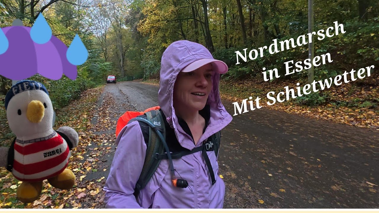 Regen und Sturm beim Nordmarsch in Essen