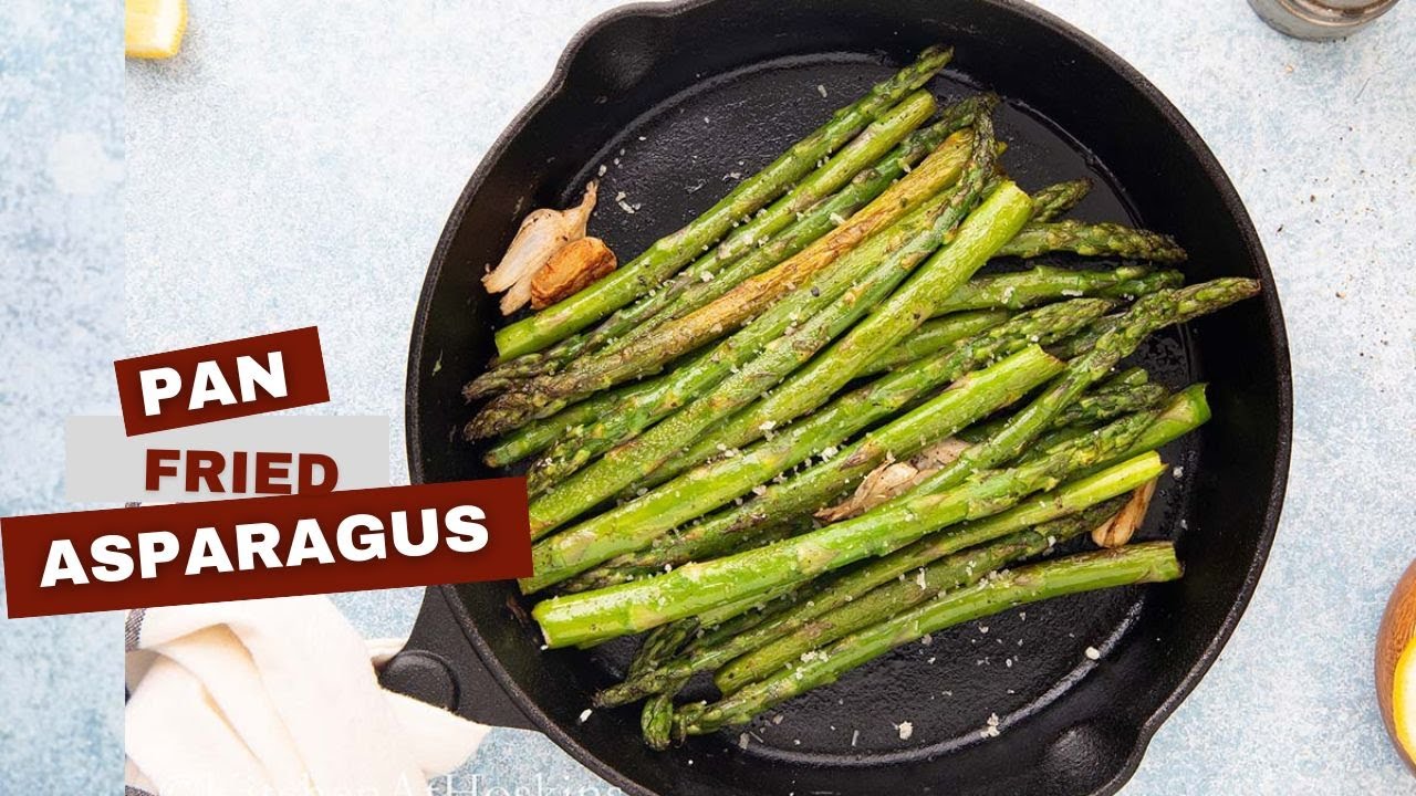 Pan Fried Asparagus infused with smashed garlic and butter