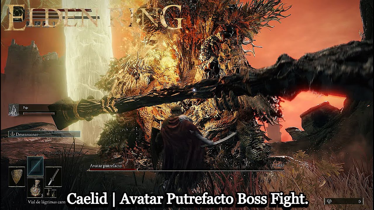 Elden Ring | Caelid | Avatar Putrefacto Boss Fight (&Aacute;rbol &Aacute;ureo Peque&ntilde;o).