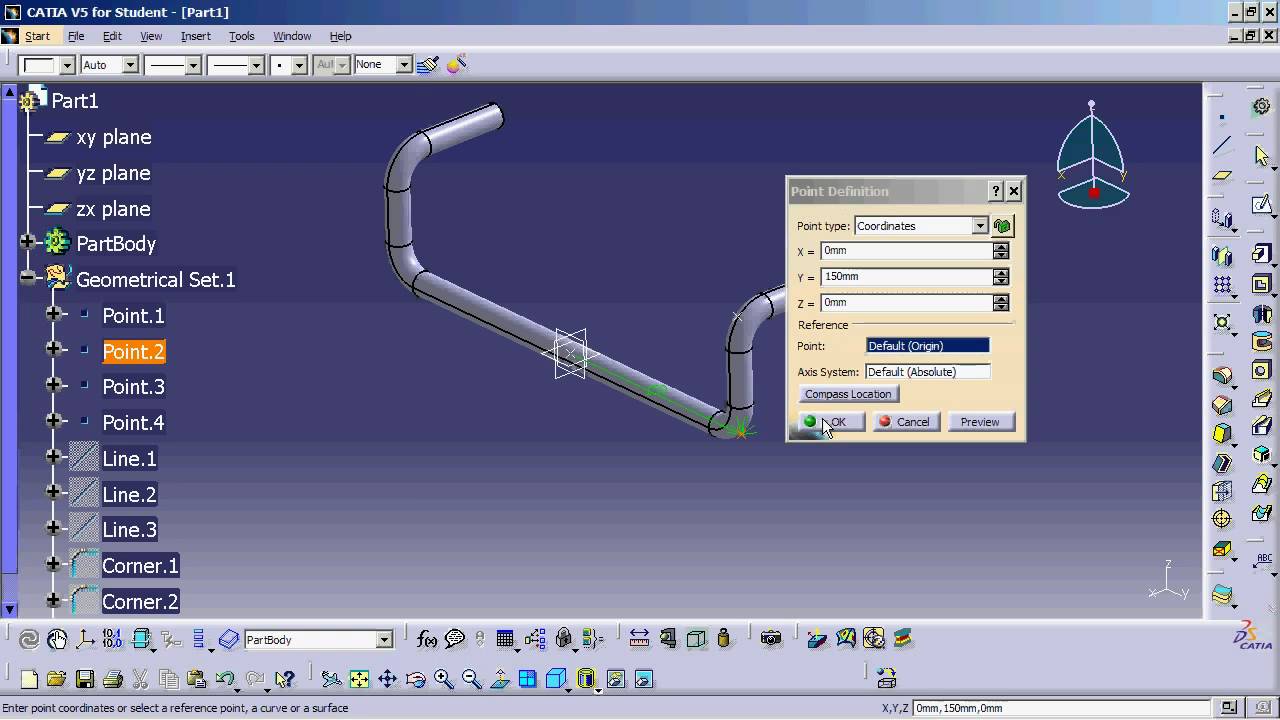 CATIA V5   How to create a Bent Tube