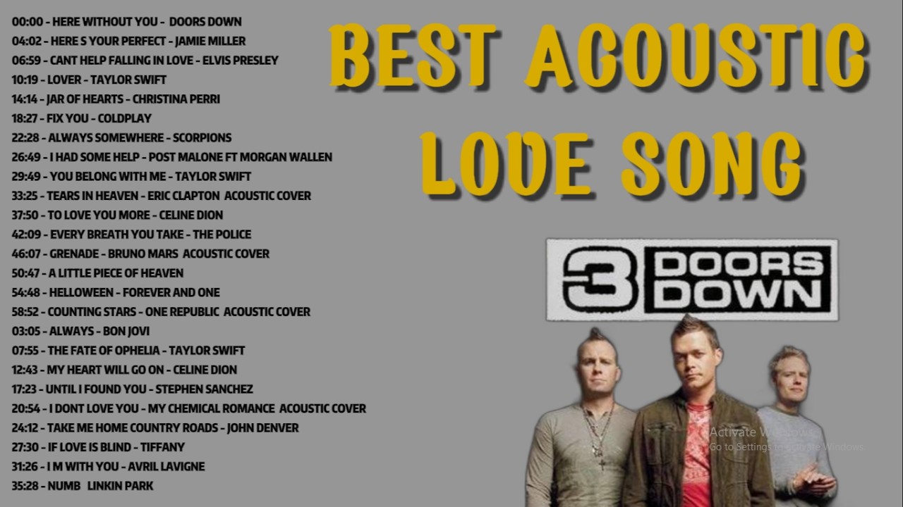 🎸 Best acoustic love song💕 | 3 Doors Down,Jamie Miller,Coldplay,ONE REPUBLIC