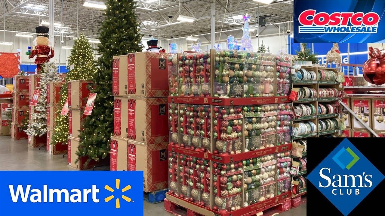 SAM'S CLUB COSTCO WALMART CHRISTMAS DECORATIONS TREES DECOR SHOP WITH ME SHOPPING STORE WALK THROUGH