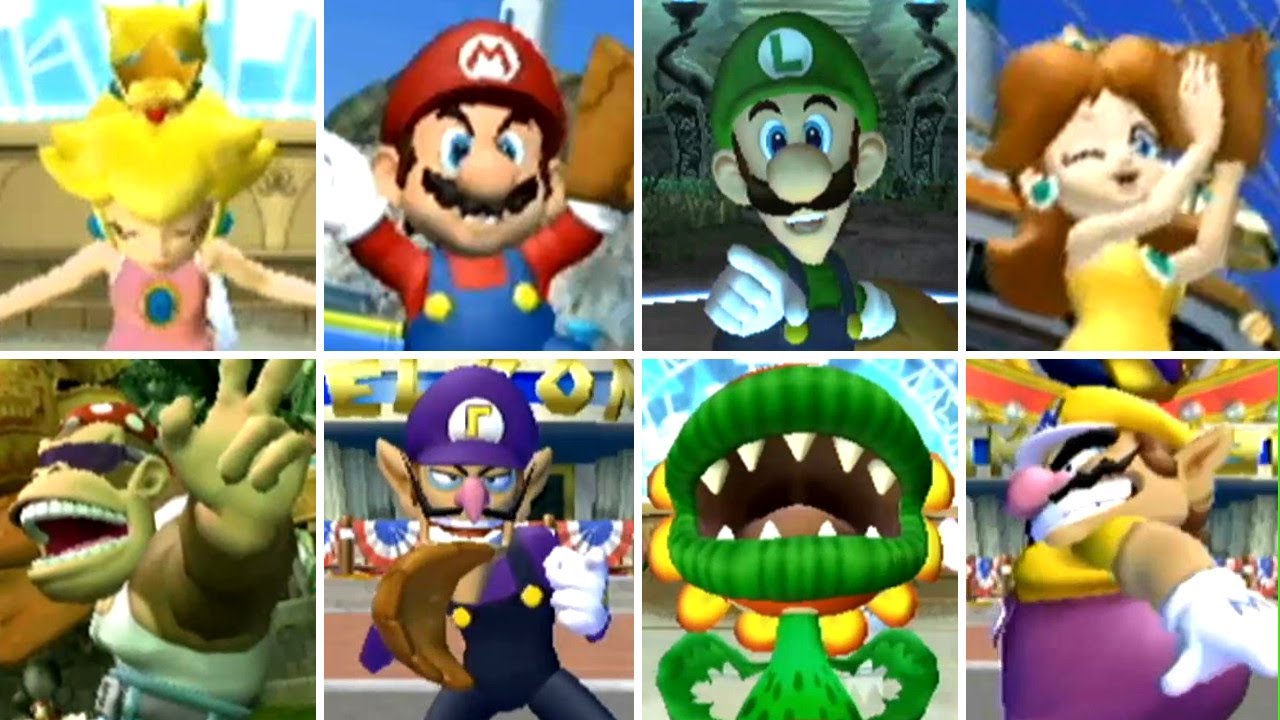 Mario Super Sluggers - All Character Taunts