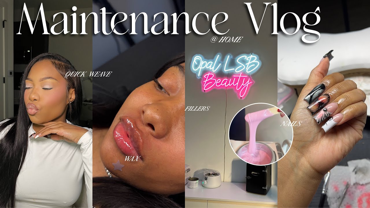 Maintenance VLOG *but @ home* | New Nails, Lip Fillers, Quick Wave & Waxing at HOME ! 