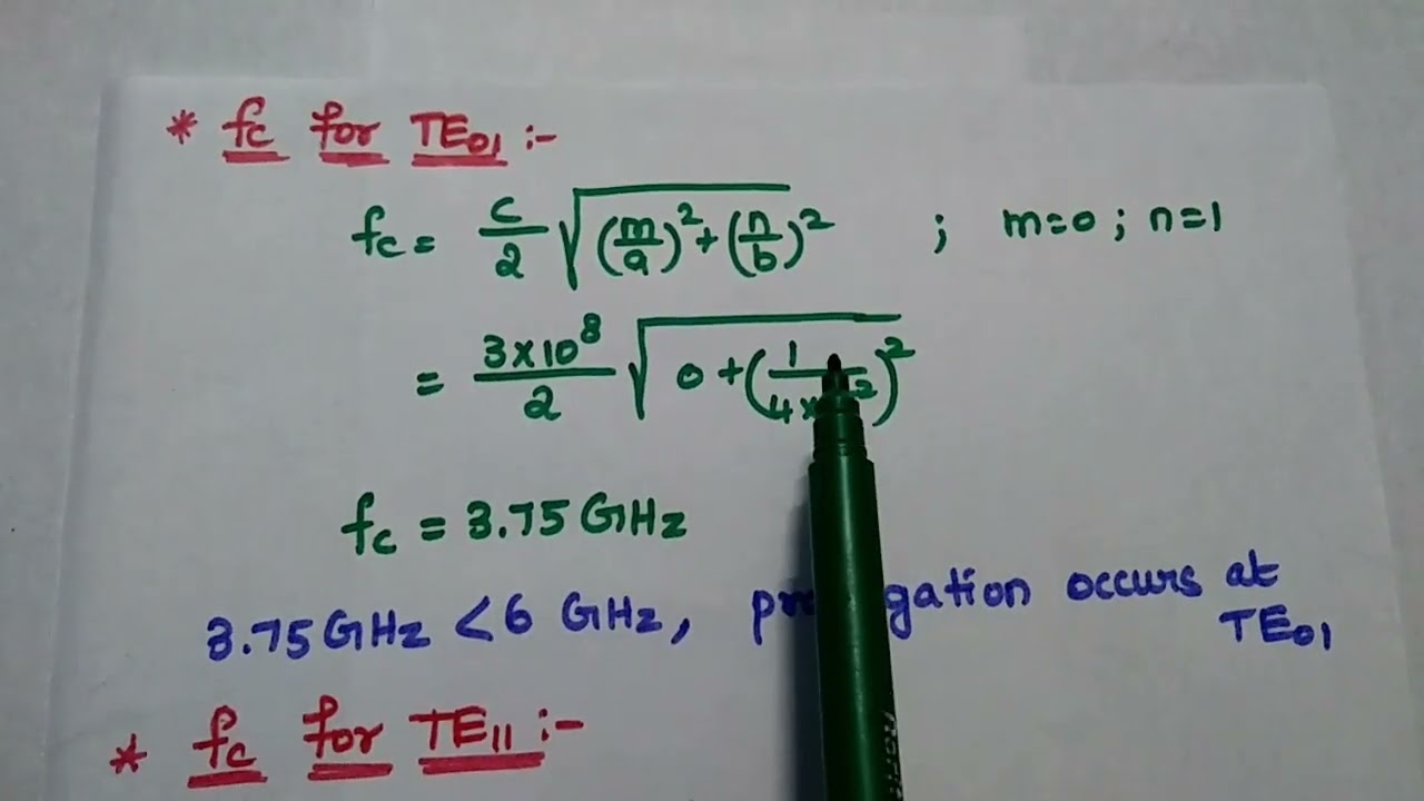 Important Problem solved in Rectangular Waveguide