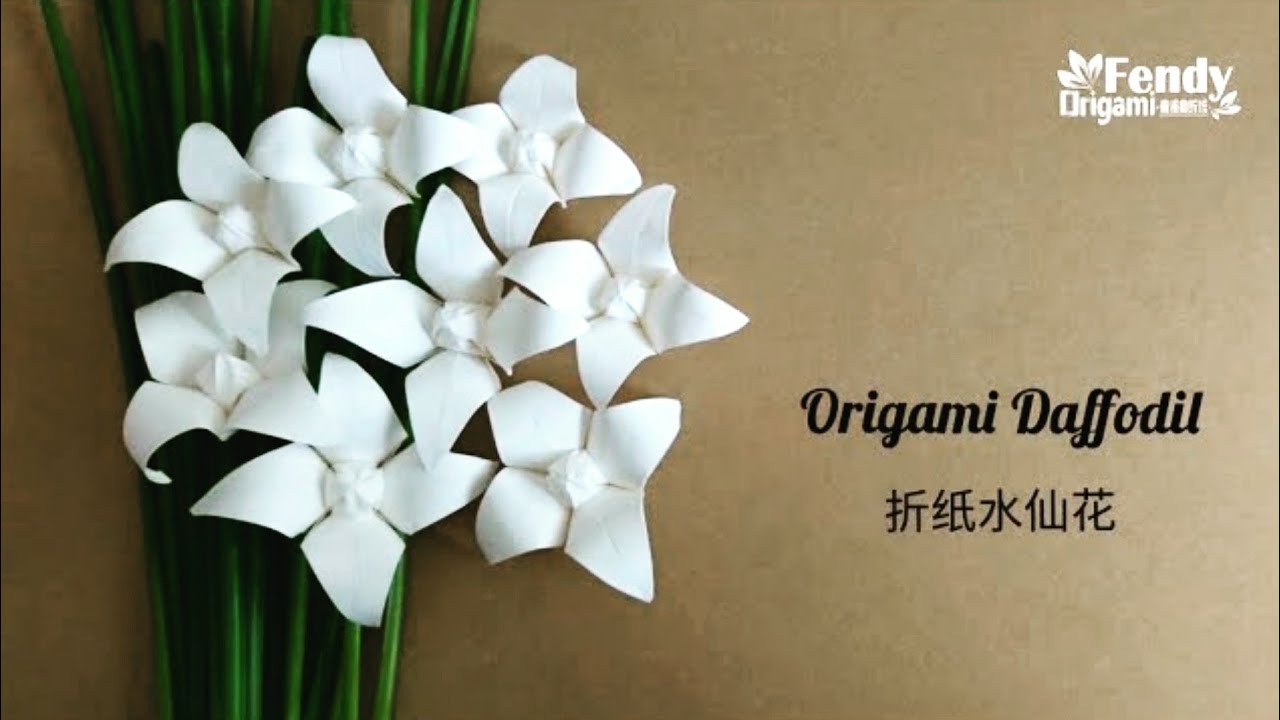 Origami Daffodil Flower/ Paper 4-Petal Flower 折纸水仙花