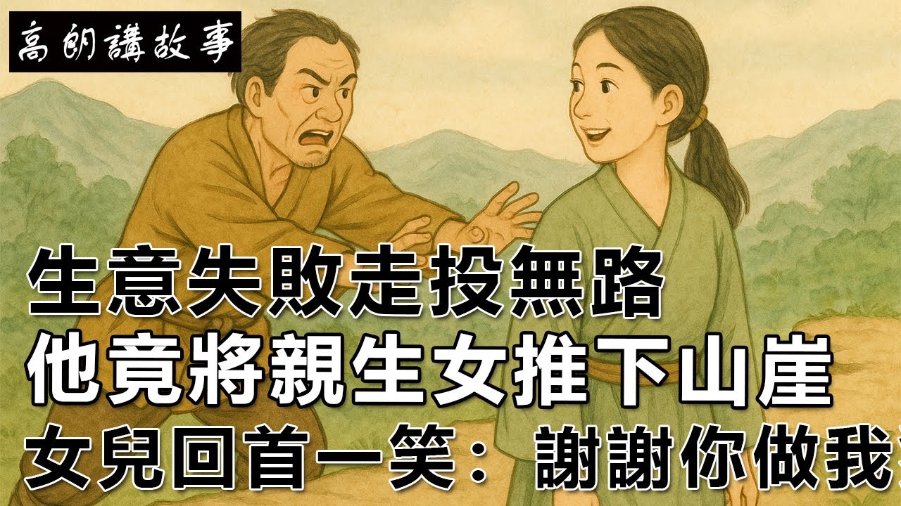 民間故事：生意失敗走投無路，他竟將親生女推下山崖，女兒回首一笑：謝謝你做我爹｜高朗講故事