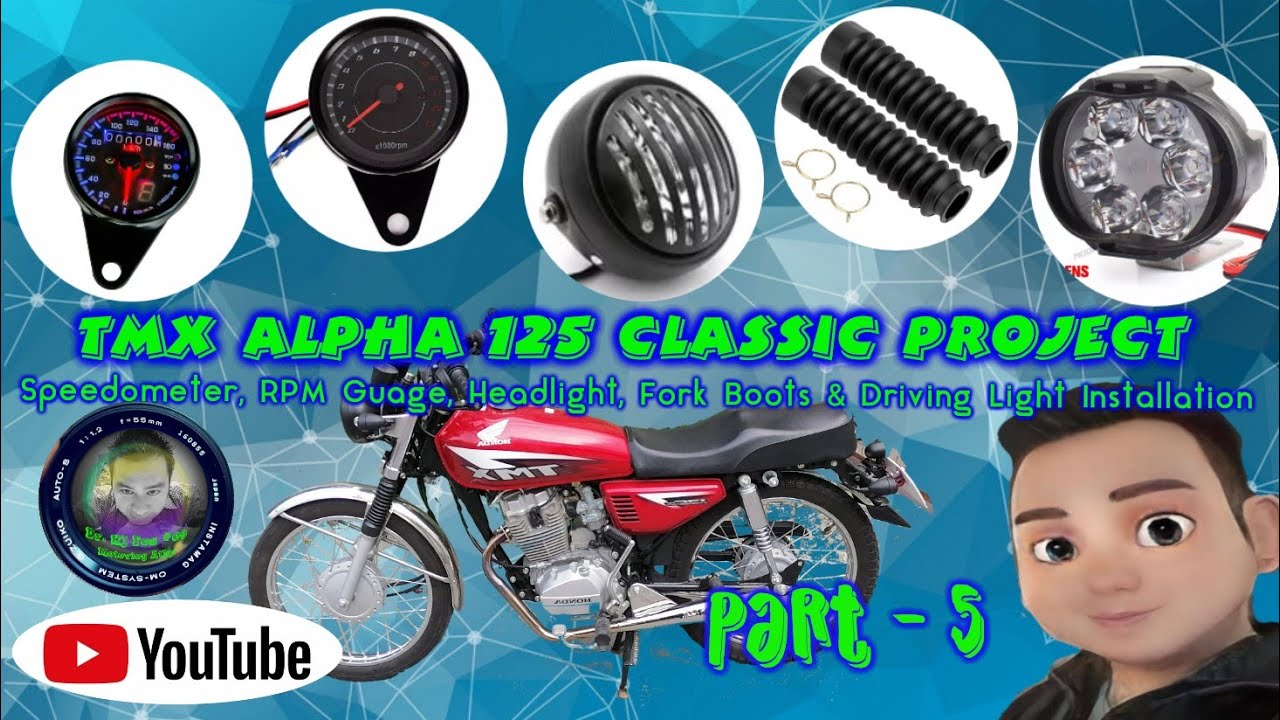 Honda Tmx  125 Alpha |Classic Build Part 5 Speedometer RPM Gauge Headlight Installation 🎥Vlog 103 🇵🇭