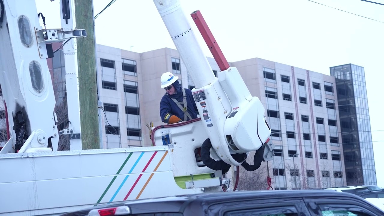 B ROLL - WINTER - National Grid-winter crews working in Buffalo