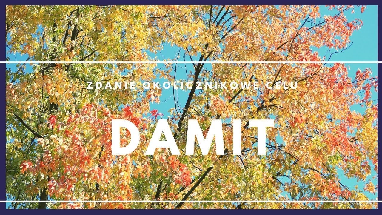 Zdanie okolicznikowe celu  DAMIT
