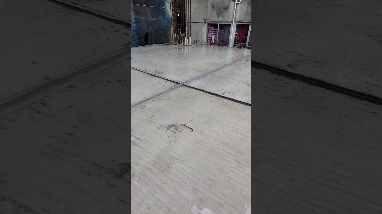 RCC Slab curing process by ponding method.  #curingprocess #construction #slabcuring