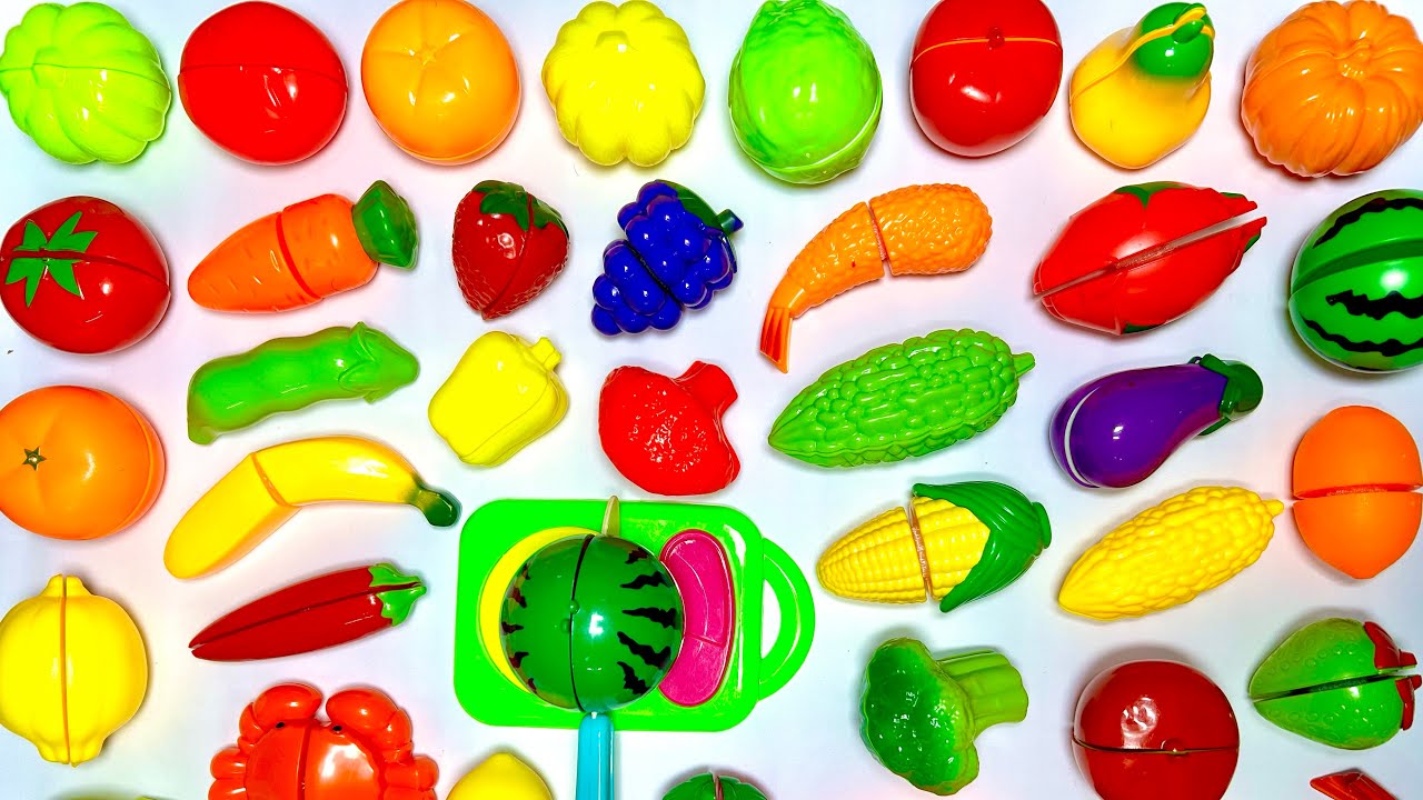 Satisfying ASMR | Cutting Plastic Fruits & Vegetables | No Talking | Relaxing Sounds 28