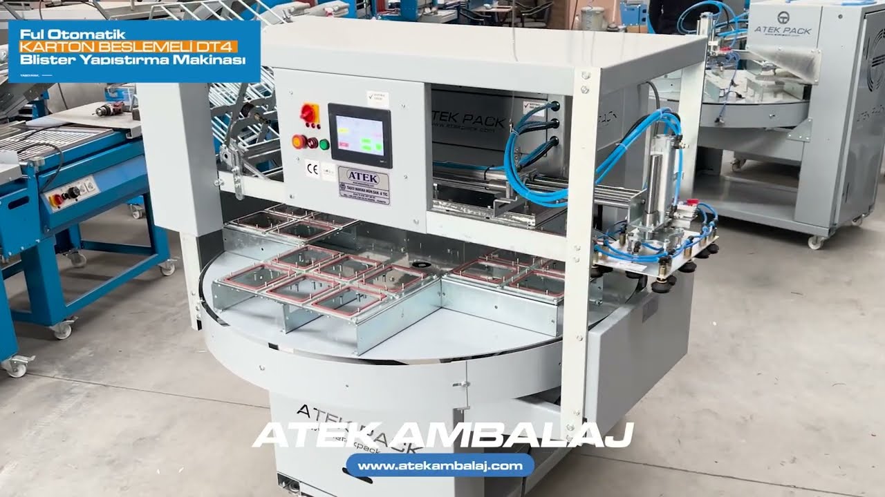 Otomatik Beslemeli Döner Tabla DT4 Blister Yapıştırma Makinası