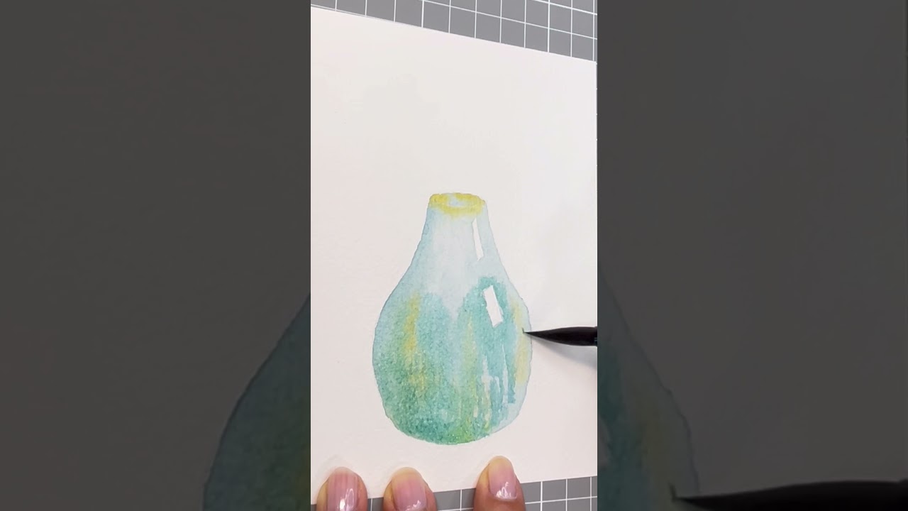 watercolor vase painting