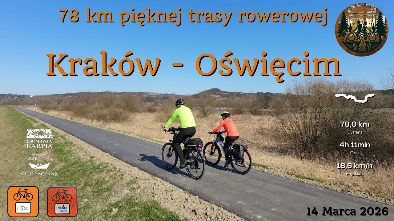 Trasa rowerowa Krak&oacute;w &ndash; Oświęcim 🚴&zwj;♂️ świetna i łatwa trasa #cycling #velomalopolska #rower