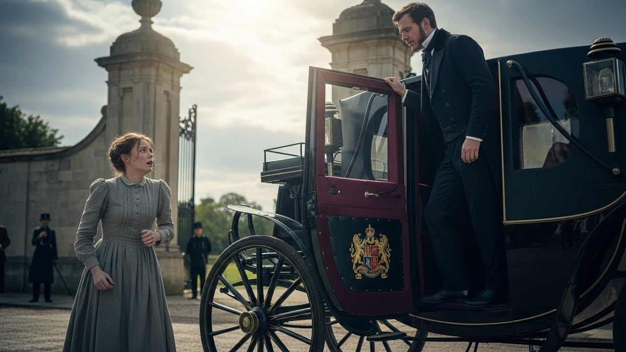 SCANDAL DROVE HER TO HIS CRESTED CARRIAGE—NOT KNOWING HE WAS THE DUKE WHO'D CLEAR HER NAME