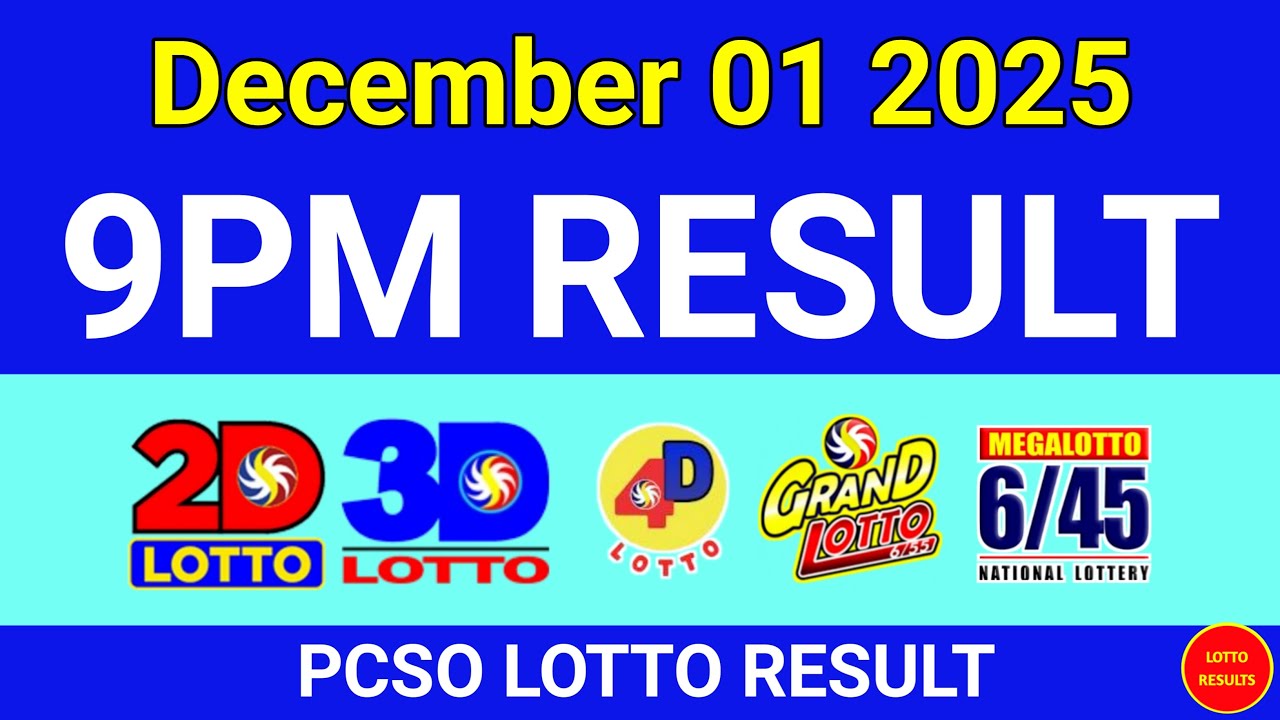9PM Lotto Result Today December 01, 2025 | Swertres EZ2 #3Dlotto