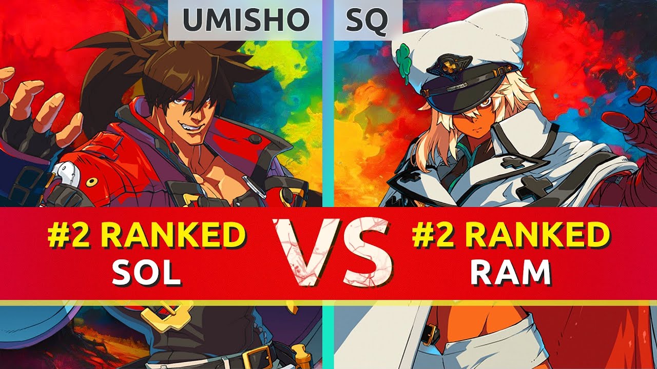 GGST ▰ UMISHO (#2 Ranked Sol) vs SQ (#2 Ranked Ramlethal). High Level Gameplay