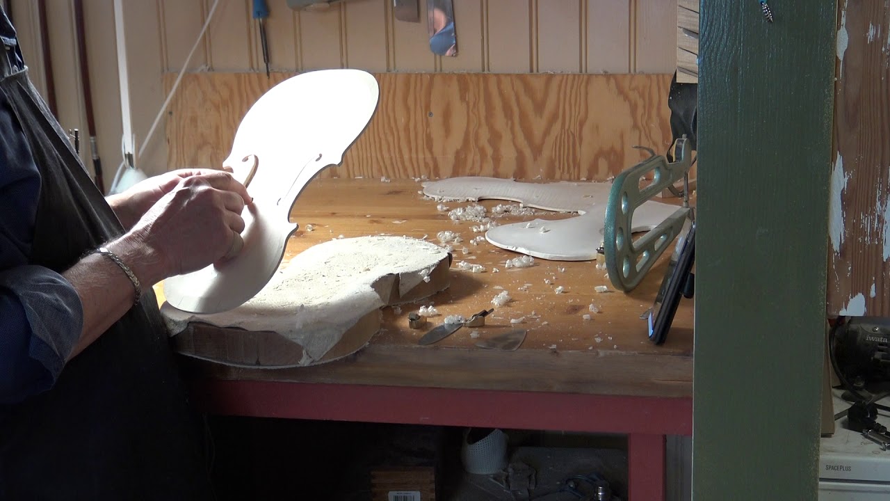 Violinmaker Peter Westerlund Part 29 Working the inside of the top