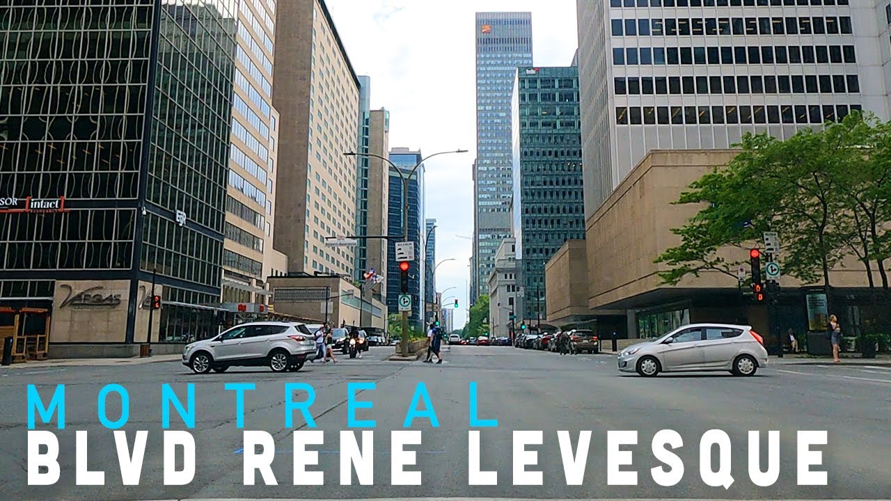 [ 4K Video ] Rene Levesque Street Montreal