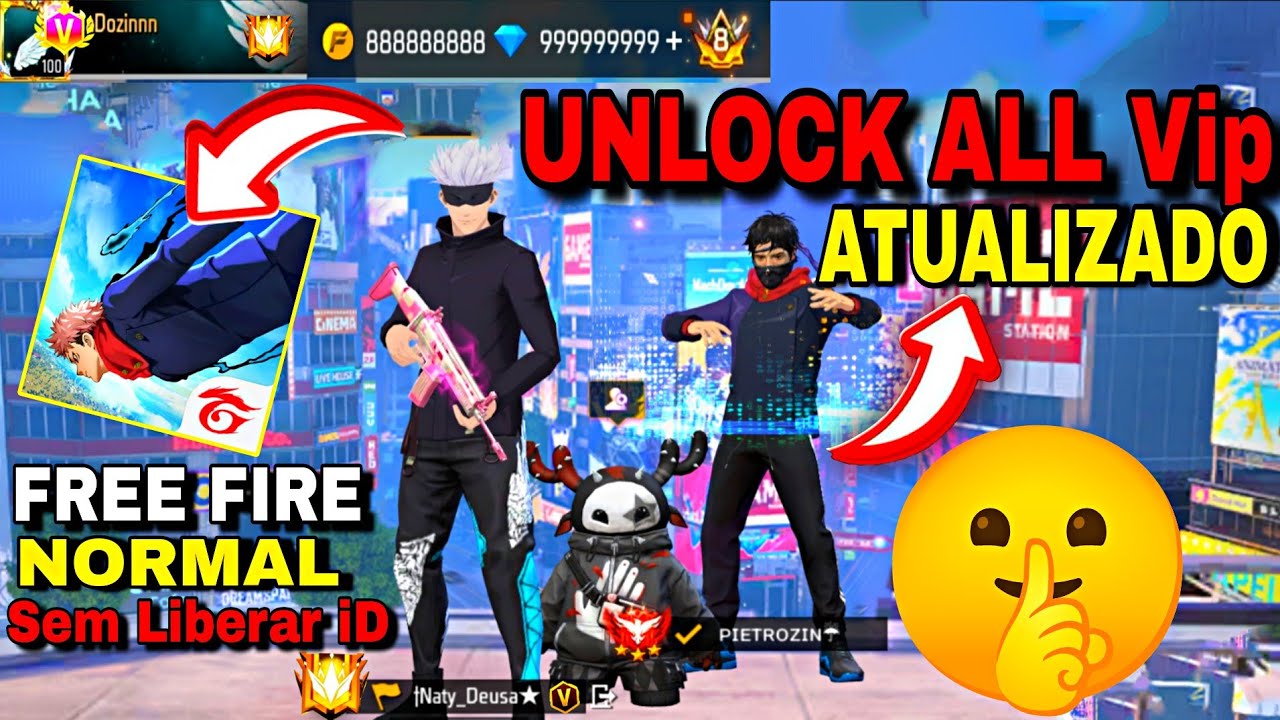 Finalmente NOVO UNLOCK ALL ATUALIZADO PARA FREE FIRE 🤫 FUNCIONANDO ( Sem Liberar iD) UNLOCK ALL VIP
