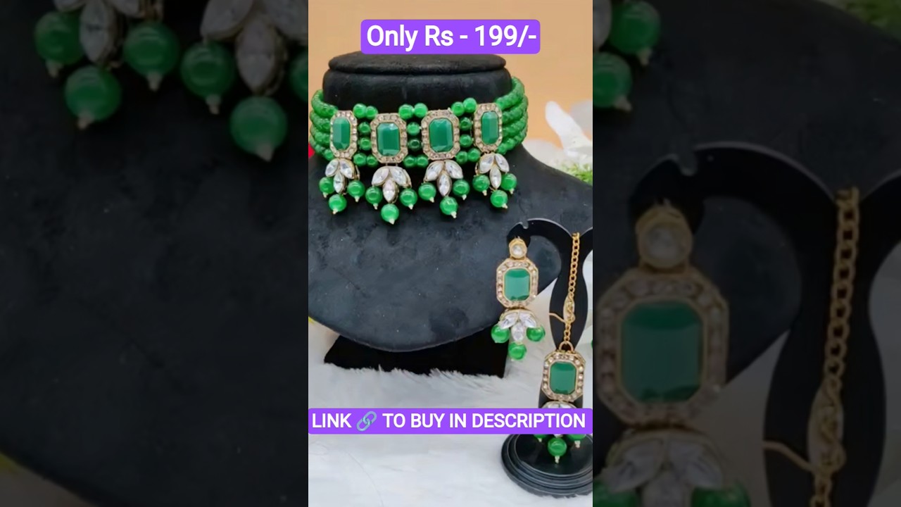 Beautiful & Stylish Bridal set with Necklace with Pearl,stones& Diamond Earring 