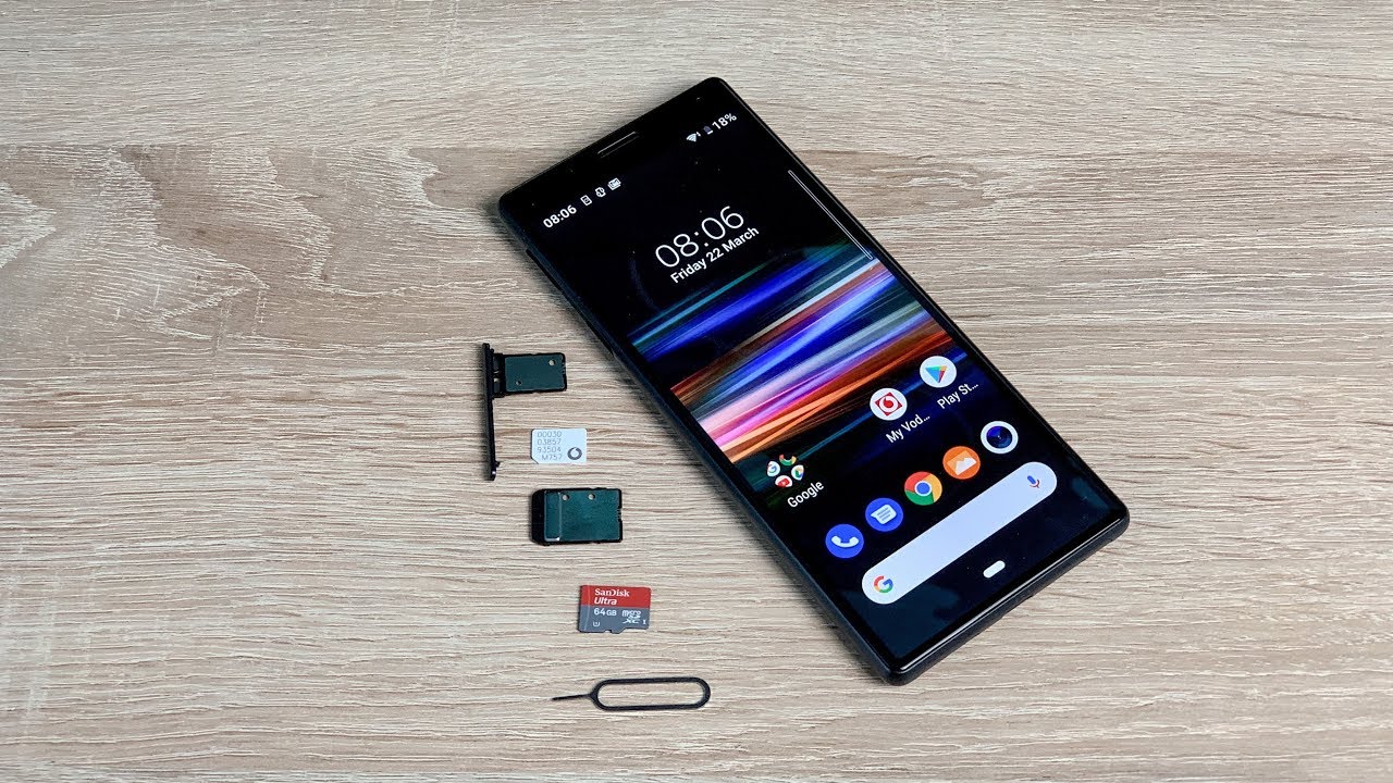 Как вставить SIM-карту и SD-карту в Sony Xperia 10