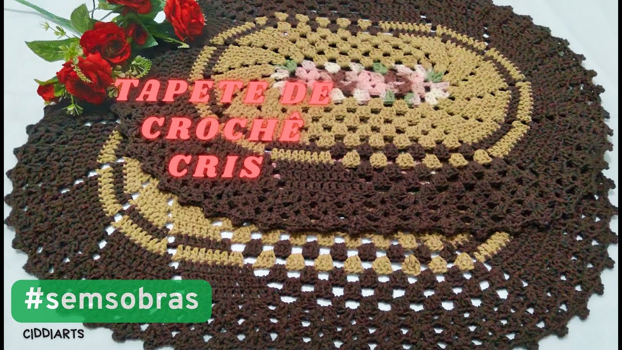 Tapete de crochê Cris combinação de cores perfeita marrom com caramelo  #semsobras  #crochet #cores