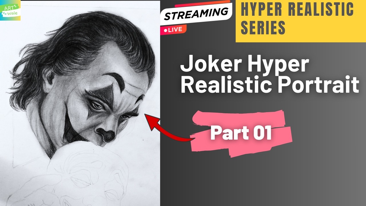 Hyper Realistic Joker Drawing 😈 | Face & Hair Details | Part 1