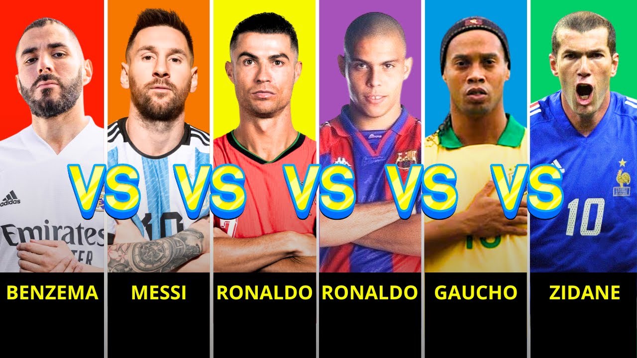Comparison: Cristiano Ronaldo vs Lionel Messi vs Benzema vs Ronaldo Nazario vs Ronaldinho vs Zidane