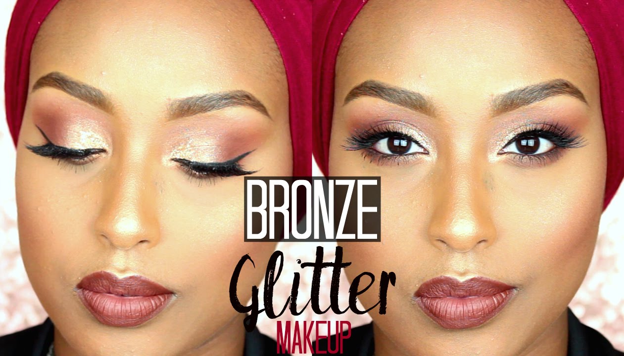 Simple Bronze Glitter Makeup Tutorial | EID 2016 | Aysha Abdul