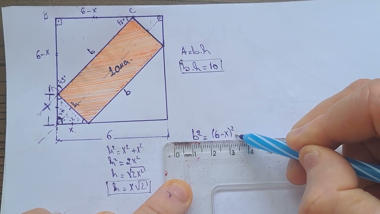 GEOMETRIA PLANA BÁSICA: Questão interessante envolvendo área e comprimento de um segmento.
