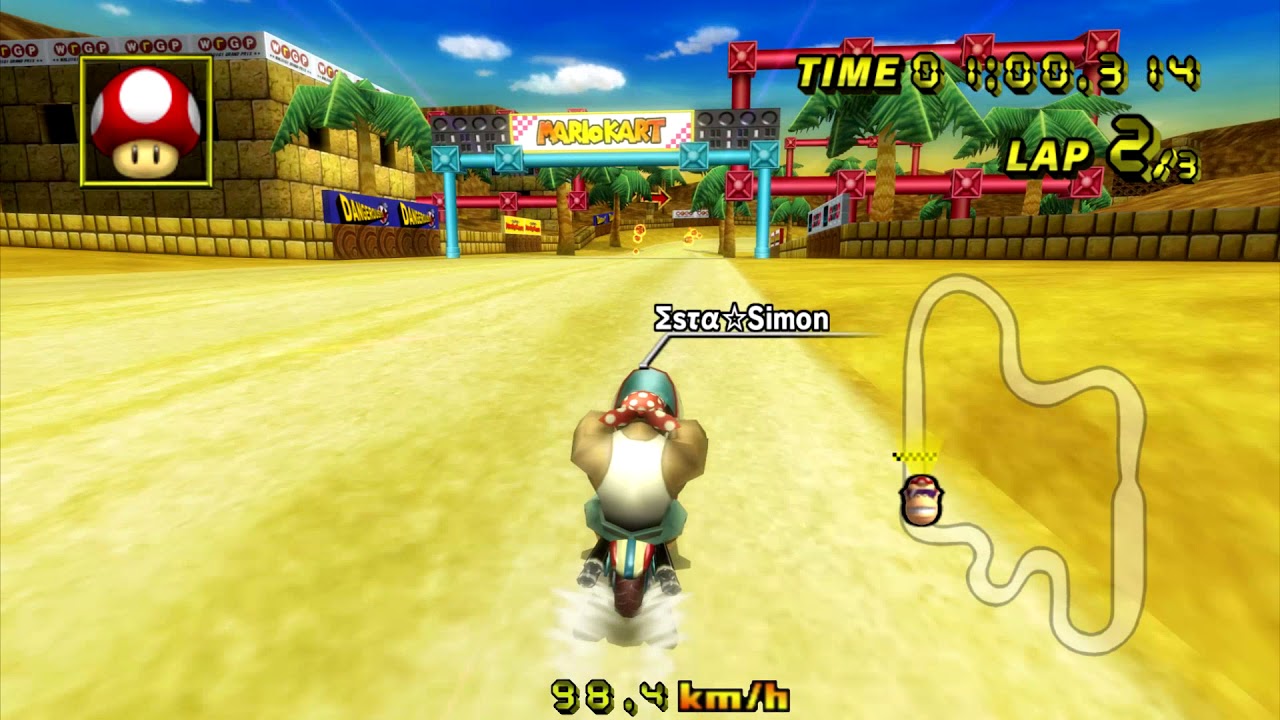 [MKWii TAS]DS Desert Hills(No Glitch) - 1'32''595 by Estaloy & Simon