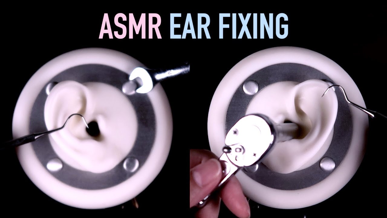 ASMR Ear Fixing & Ear Cleaning | Both Ears 🔧  (No Talking)