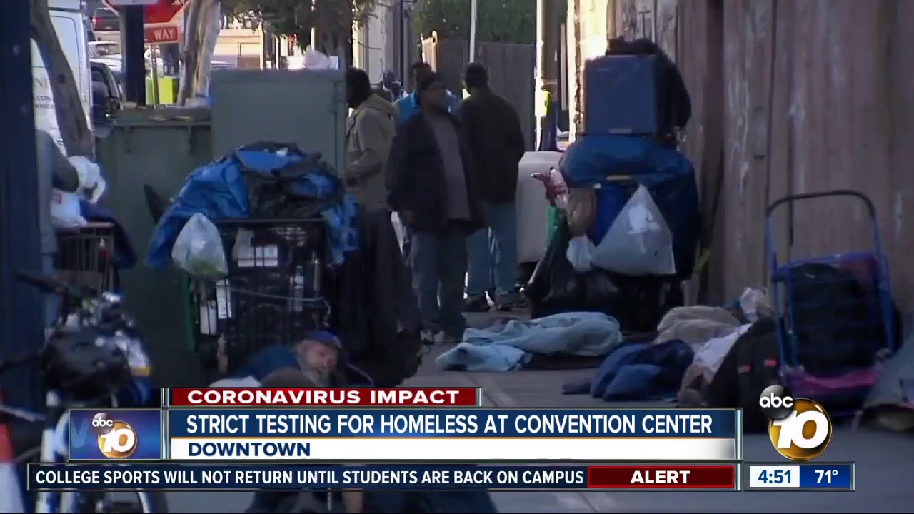 Strict testing for homeless at convention center