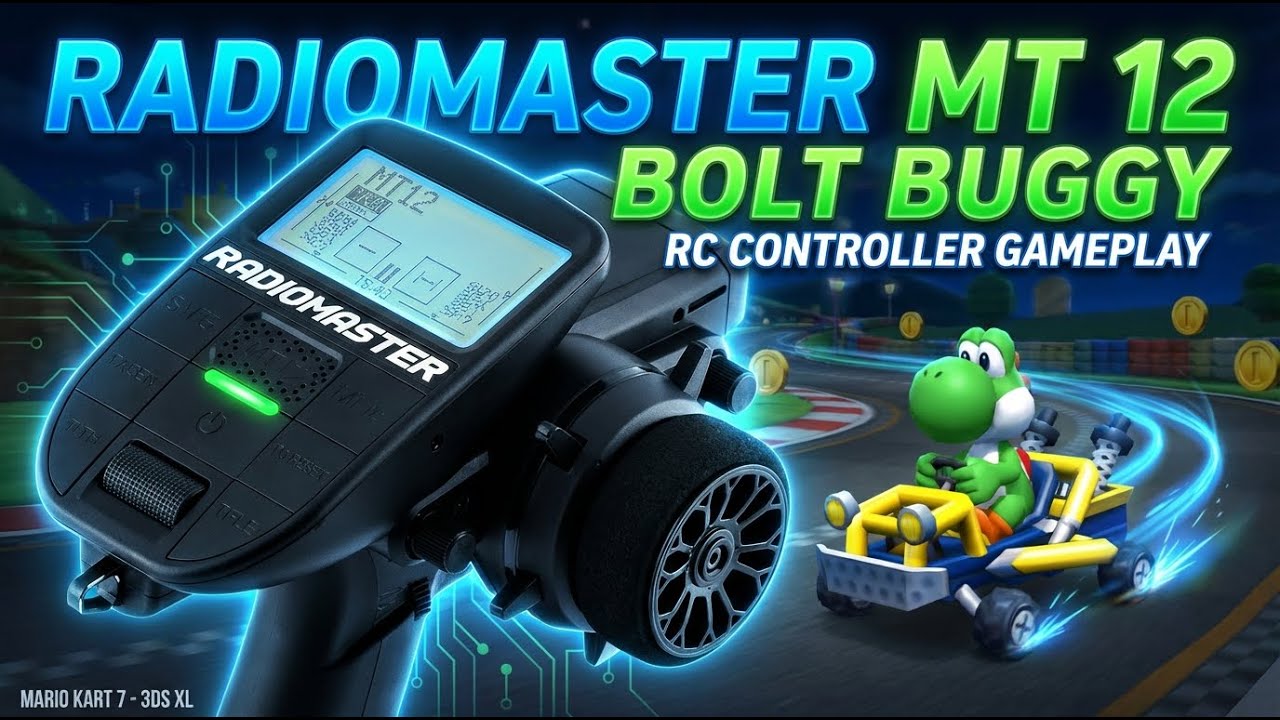 RadioMaster MT12: Mario Kart 7 (3DSXL) RC Controller Gameplay (POV)