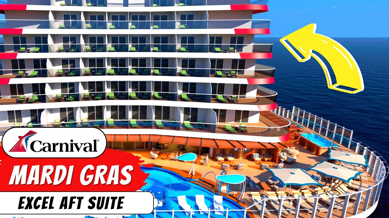Carnival Mardi Gras | Excel Aft Suite Full Walkthrough Tour & Review 4K