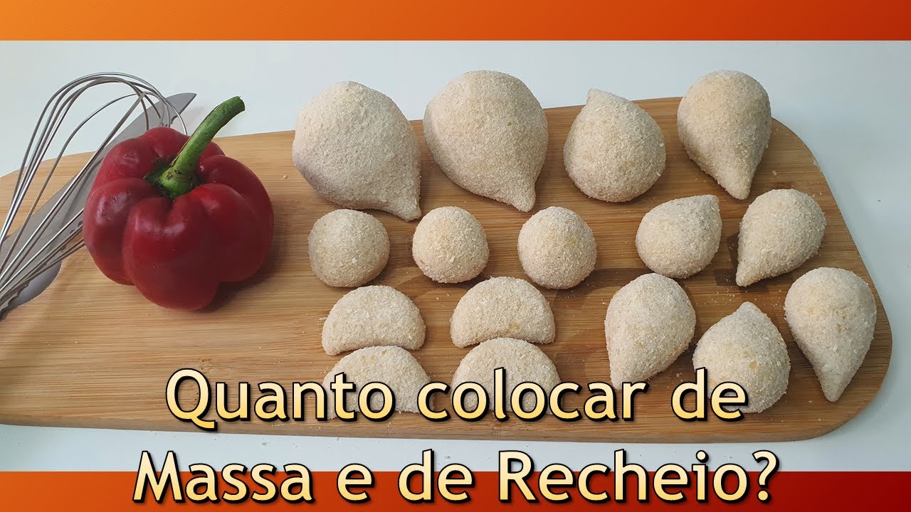 QUAL A PROPOR&Ccedil;&Atilde;O DE MASSA E RECHEIO PARA OS SEUS SALGADOS? QUANTO DEVE PESAR CADA UM DELES?
