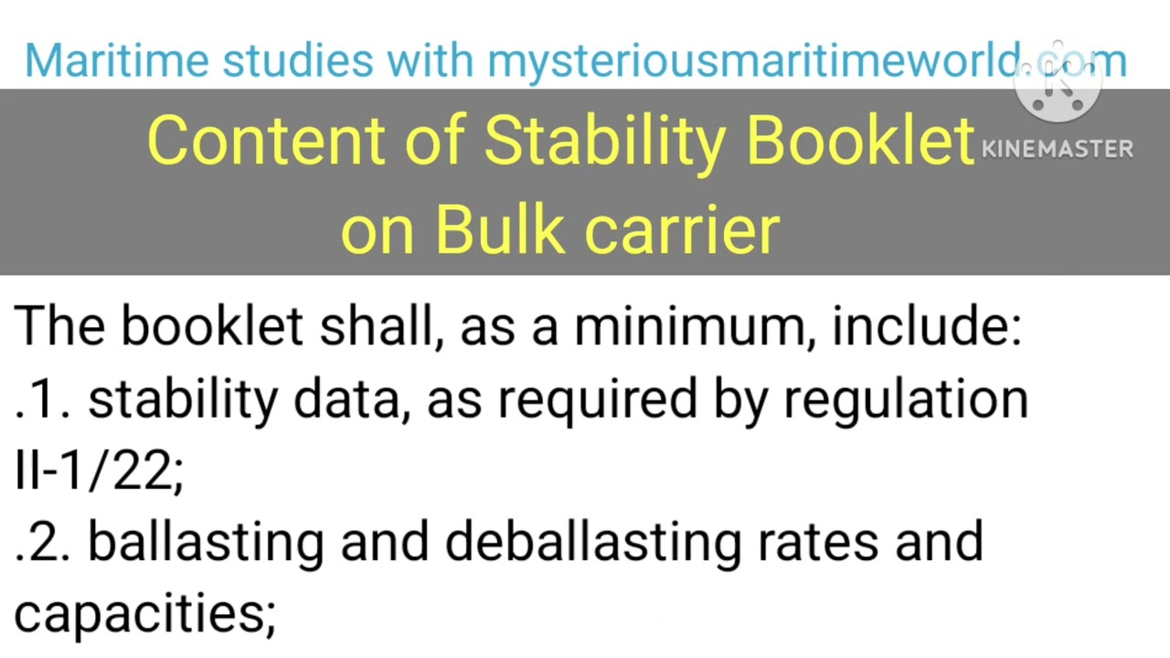 Stability Booklet on Bulk carrier #merchantnavy #maritime #maritimesector #cargo #bulkcarrier