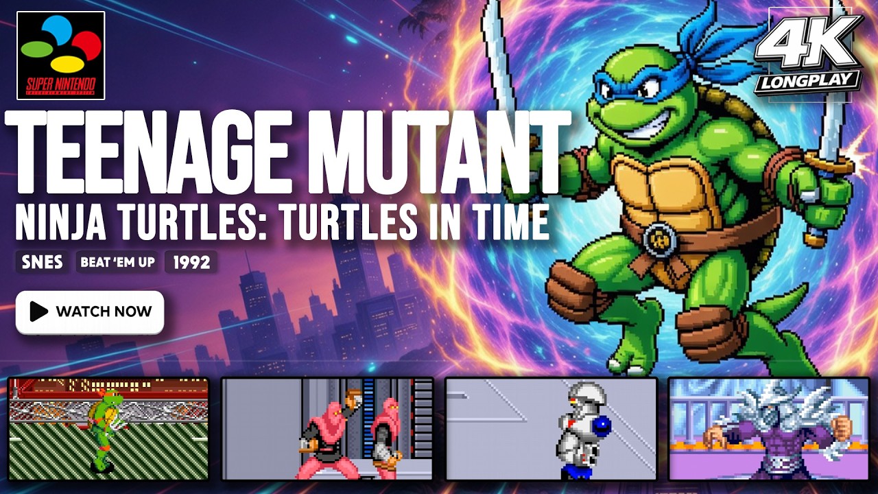 [SNES Longplay] | Teenage Mutant Ninja Turtles: Turtles In Time | Full Game Walkthrough | 4K