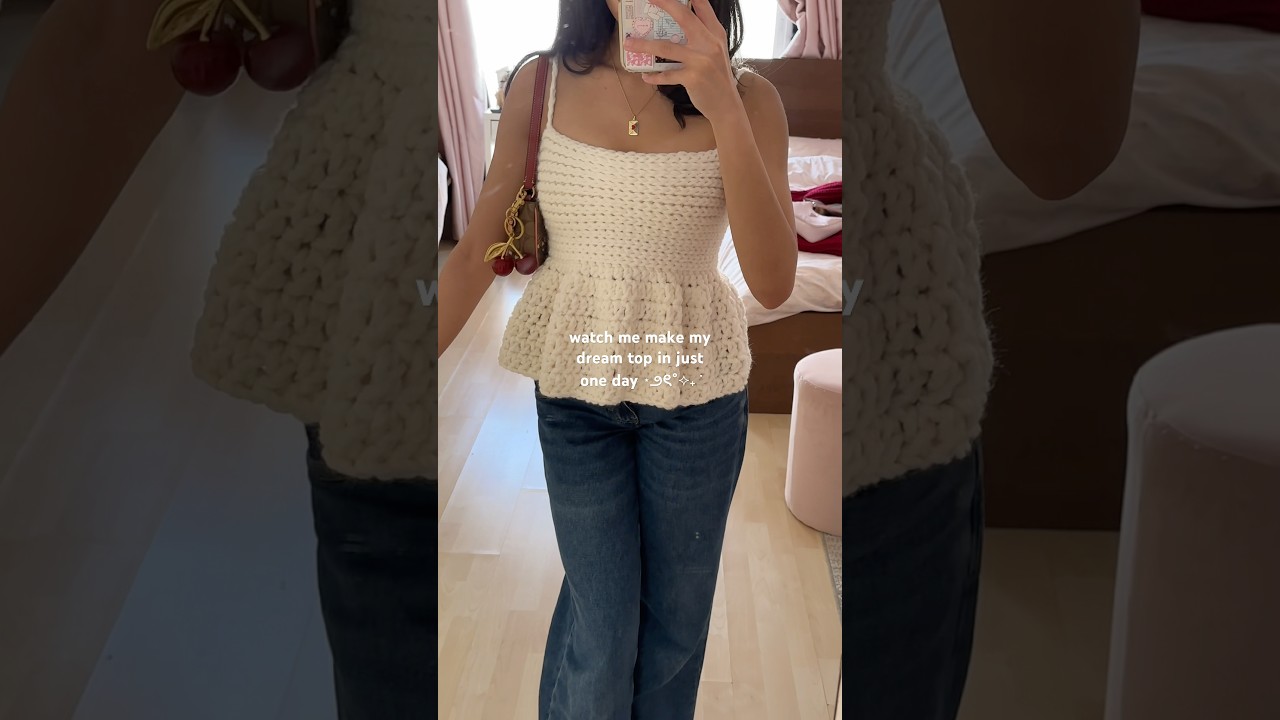 crochet a dreamy babydoll top with 🧚🏻✨🐈 #crochet #craft #outfit ideas