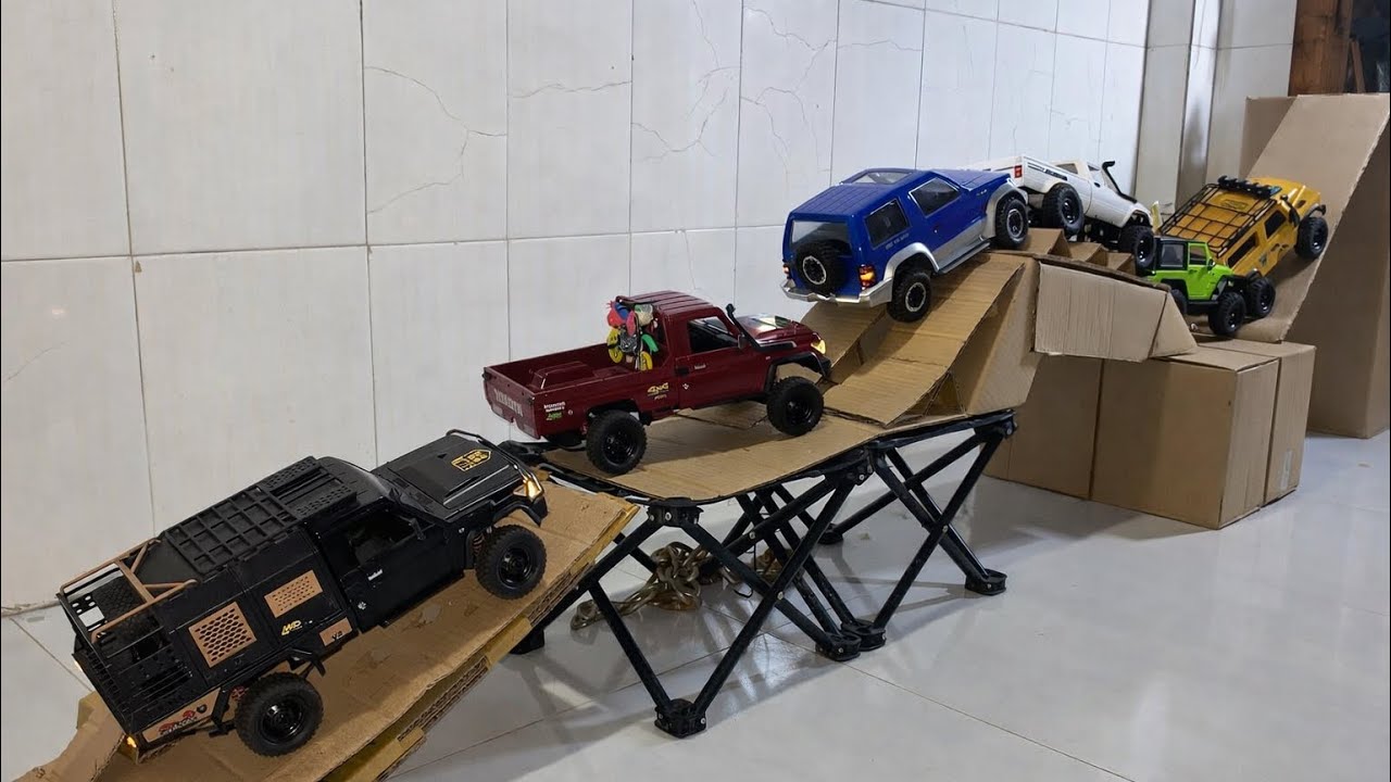 RC Cars Extreme Cardboard Box Climb Challenge | Only One Reaches the Top!