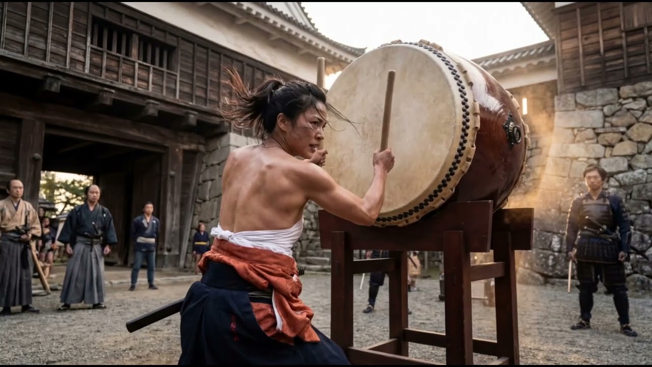 Female Taiko Warrior 🥁 Samurai Drum Ambience 3 Hours