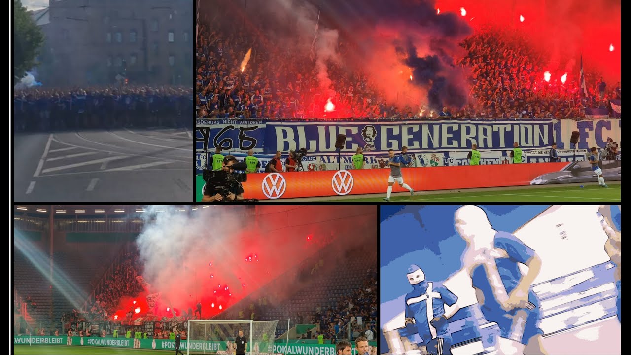 FCM vs. SGE 0:4 I Fanmarsch, Leuchtspuren, Krawalle u. Support (01.08.22)